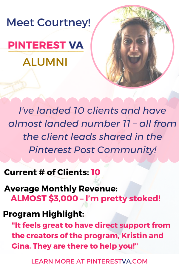 Courtney Found Her First Client via the Pinterest Post Community