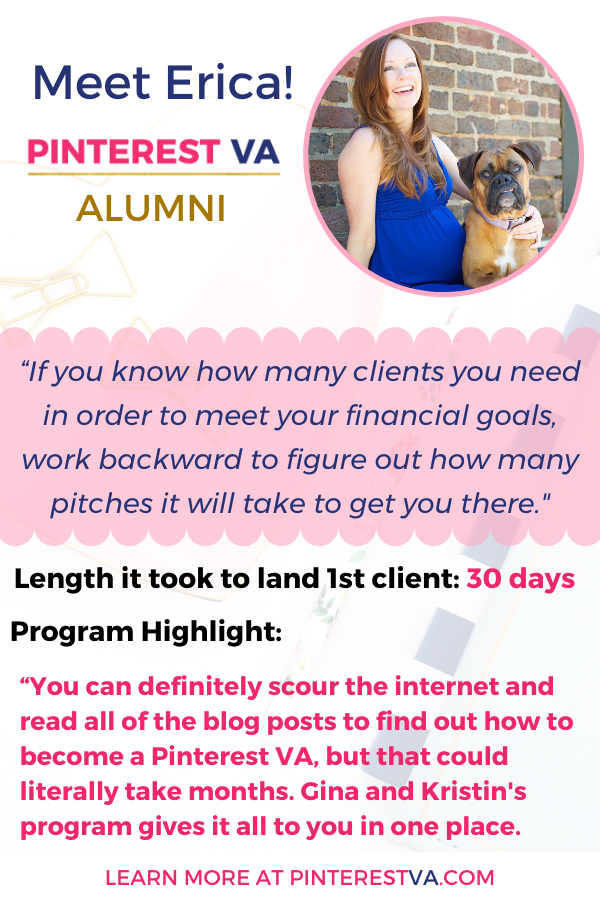 Erica Landed Her 1st Pinterest Client in Under 30 Days!